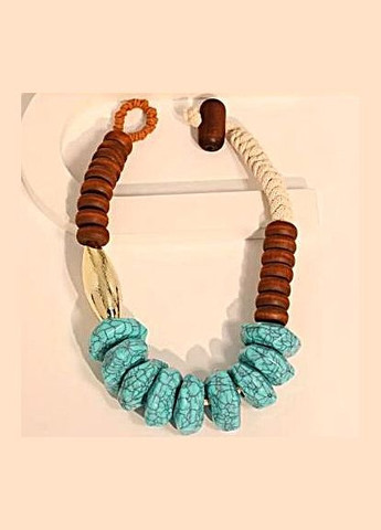 Кольє бірюзові акцентні Арт намистини No Brand (347250674)