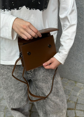 Жіноча коричнева сумка DX крос-боді No Brand (303323003)