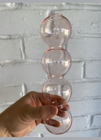 Ваза для цветов REMY-DEСOR стеклянная декоративная ваза Боно розового цвета высота 23 см для декора дома REMY-DECOR (266138084)