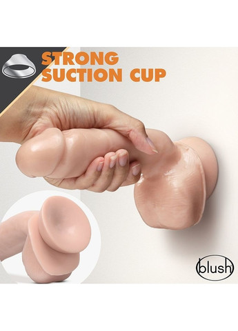 Фалоімітатор реалістичний самозмащувальний Dr. Skin на присосці, бежевий, 21.6 х 5 см Blush (364504341)