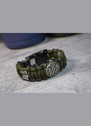 Браслет з індивідуальним гравіюванням на ножі гербом України та рунами старшого футарка No Brand (355796117)