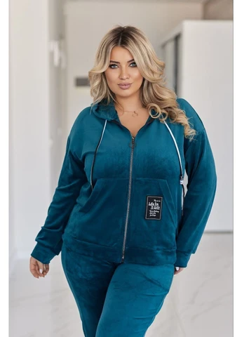 Стильний велюровий костюм (кофта + штани) No Brand (376422787)