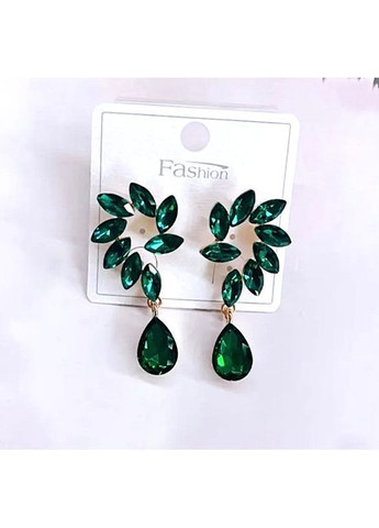 Сережки біжутерія у зелених камінцях No Brand (371804315)