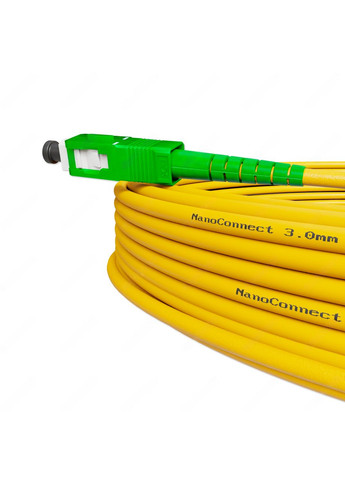 Патч-корд оптичний SC/APC-SC/APC Жовтий LSZH, Singlemode G.652.D (SM), Simplex, 3мм - 15 м NanoConnect (299337850)