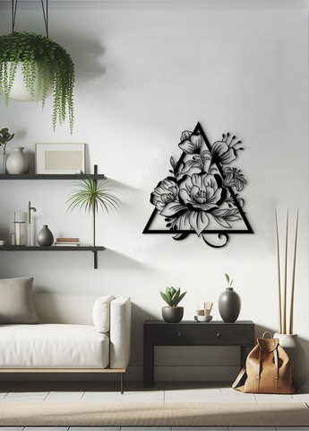 Декоративне панно з дерева, настінний декор для дому "Квітковий цвіт", картина лофт 40х45 см Woodyard (292113330)