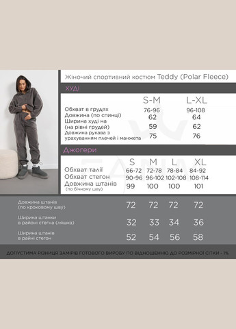 Женский теплый костюм из флиса цвет бетон р.L 449048 New Trend (282927932)