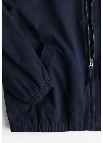 Темно-синяя демисезонная мужская твиловая куртка свободного кроя н&м (56795) l темно-синяя H&M