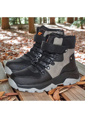 Зимові черевики на овчині для хлопчика, дутики на липучках для хлопчика, зимові хайтопи для підлітка Клібі Clibee (367020262)