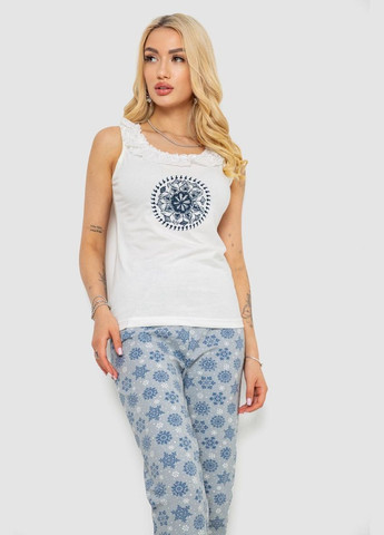 Молочная пижама женская с принтом Ager 243R1484-021