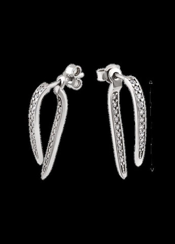 Серьги серебряные пусеты Галочки с маленькими фианитами No Brand (333705609)