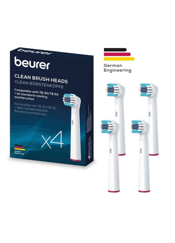 Насадка для зубної щітки, TB_30/50_C_4, 4 шт в комплекті, білий Beurer (314778509)