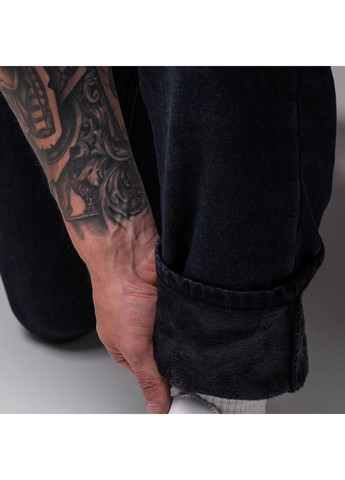 Чоловічі утеплені темно-сірі джинси BJ з начісом No Brand (366725593)