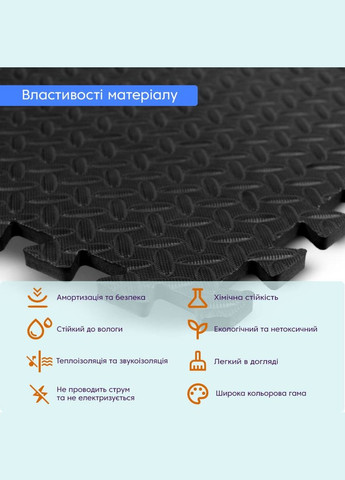 Пол пазл - модульне покриття для підлоги SW-00001169 Чорне 600x600x10мм Sticker Wall (297847350)