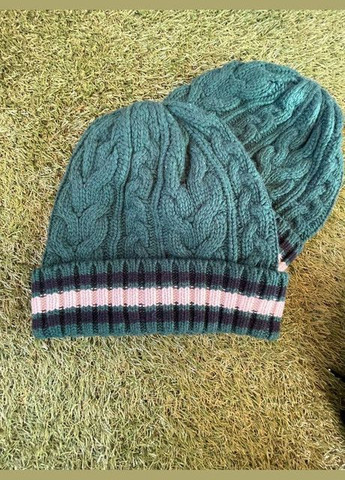 Чоловіча зимова в'язана шапка в смужку C&A 9039-2 (366089836)