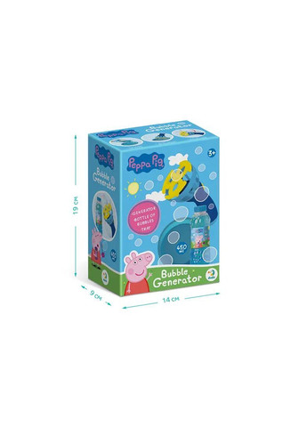 Генератор мильних бульбашок Свинка Пепа на батарейках з розчином 450 мл 200613 Dodo Різ7524 (370652527)