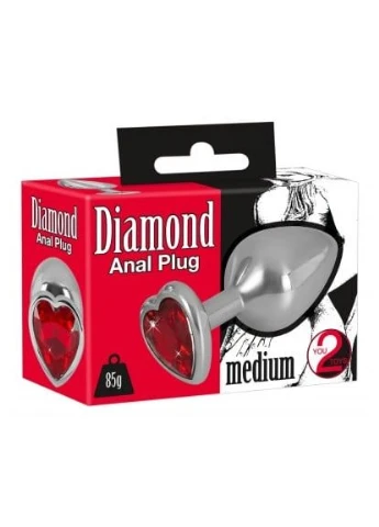 Анальна пробка з каменем Diamond Anal Plug розмір М You2Toys (298918626)