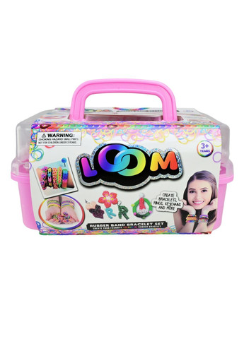 Детский набор для плетения браслетов и украшений с резинками в чемодане Loom No Brand 16202 (371923912)
