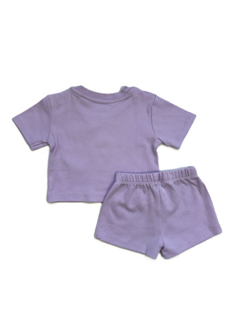 Фиолетовый летний набор летних костюмов (2 шт) футболка + шорты фиолетовый + желтый 62см Primark