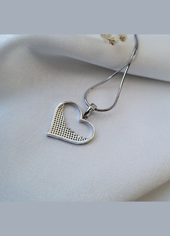 Серебряная подвеска Сердце в Белых Камнях серебро 925 пробы Родированное 3112р 2.70г No Brand (306741557)