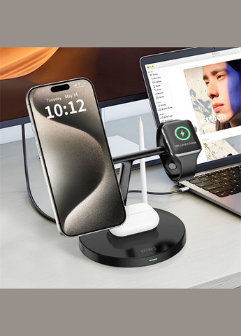 БЗУ Wi-W032 Magnetic Cableless Charger 4in1 Black WIWU (340818956)