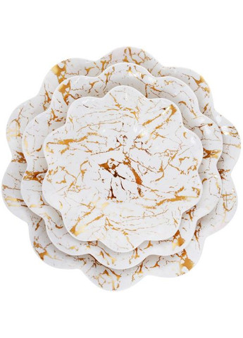 Набір 2 фарфорових салатника "Золотой Волан" 20.1х20.1х6.2см, білий з золотом Bona (372175979)