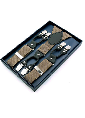 Подтяжки Бежевые Y-образные с металлическими зажимами для мужчин и женщин повседневные и вечерние ProDobro (364672057)