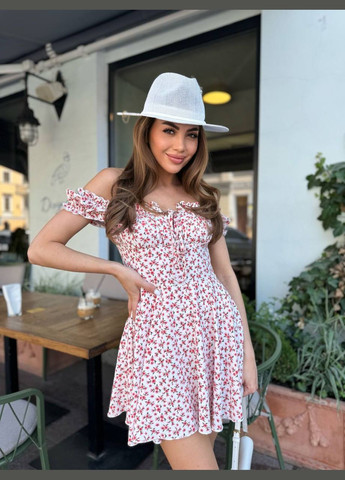 Білий повсякденний сукня DK/DL Мода без кордонів з квітковим принтом