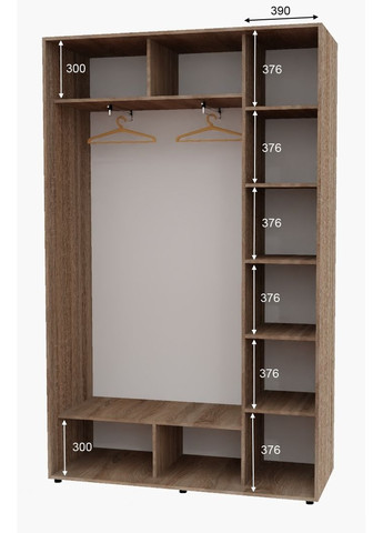 Шафа-купе дводверна 160*45*230 Дуб Сонома трюфель ДСП/Дзеркало з піскострумним малюнком Алекса (360440738)