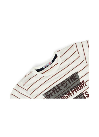 Бежевая демисезонная футболка детская с надписями (6673-140b-beige) Haknur