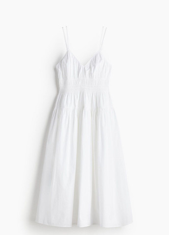 Белое кэжуал платье H&M в полоску
