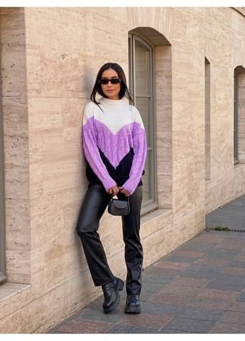 Бузковий демісезонний жіночий в’язаний светр джемпер No Brand