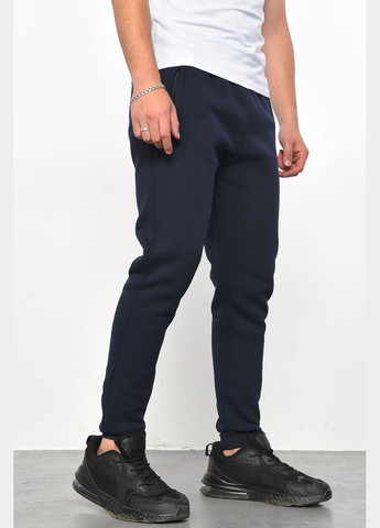 Спортивні штани чоловічі на флісі темно-синього кольору Let's Shop (293765063)