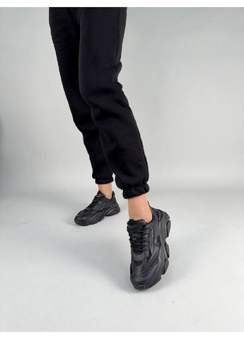 Чорні всесезонні шкіряні жіночі кросівки VZUTIK