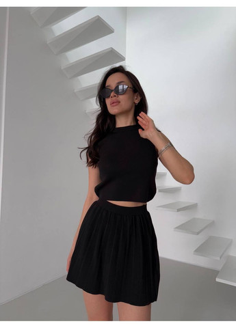 Вязаный костюм укороченный топ и юбка No Brand Б1466-104/2 (365815380)