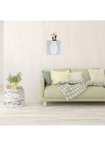 Настінна ваза з силікону для живих і штучних квітів кріплення без свердління 15×15×2 см біла No Brand (367723990)