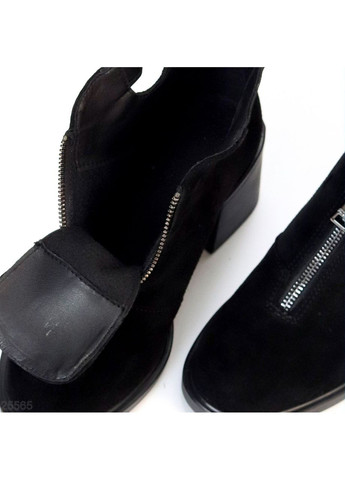 Чорні ботильйони демі, чорний замш No Brand