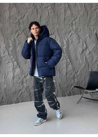 Синяя зимняя мужская зимняя куртка-пуховик Vakko