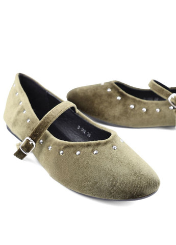 Жіночі жіночі балетки 3-162 зелений штуч. шкіра Attizzare | зелені штучна шкіра (304203862)