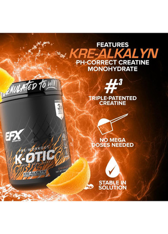Предтренировочный комплекс K-Otic Pre-Workout | Мощная энергия, фокус и выносливость EFX Sports (373019530)