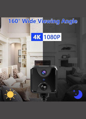 Міні-камера S6 4G відеоспостереження для дому 2.4G Wi-Fi 4K Ultra HD внутрішня чорний (2390000027) No Brand (341679341)