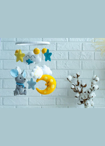 Дитячий музичний мобіль на ліжечко для немовлят WooolyWool «Мишеня» з 35 мелодіями No Brand (342757948)