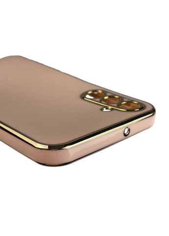 Чехол для Galaxy A24 SM-A245F глянцевый с золотой окантовкой с защитой камеры на самсунг а24 пудровый Samsung (366022935)