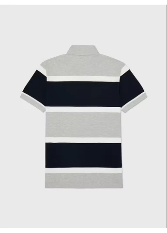 Комбинированная футболка polo, stretch,,белого цвета в полоску, размер m Tommy Hilfiger slim fit