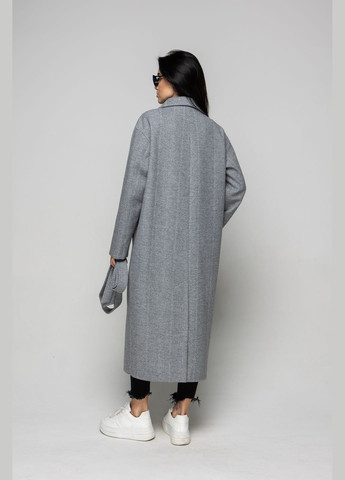 Сіре демісезонне Пальто Кім двобортне CHIUAS