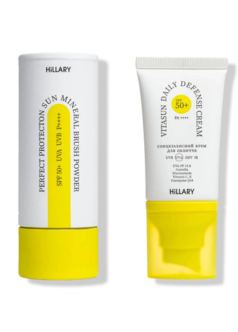 Очищающий бальзам для снятия макияжа + Солнцезащитный крем для лица SPF 50+ Hillary (289380636)