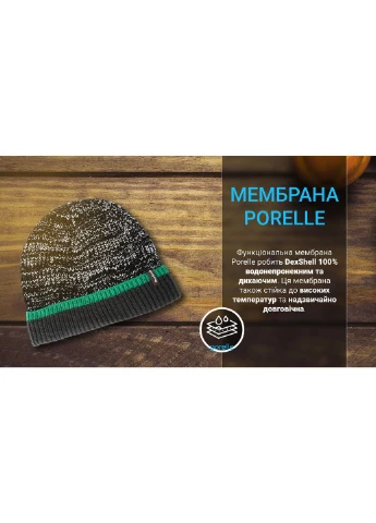 Водонепроникна зимова шапка Dexshell Cuffed Beanie розмір S/M (56-58 см) Чорна із синьою смугою No Brand (332634830)