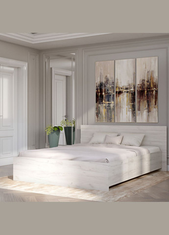 Кровать двуспальная Соната1600 160х200 см дуб крафт белый (EVR-2679) Еверест (311683311)