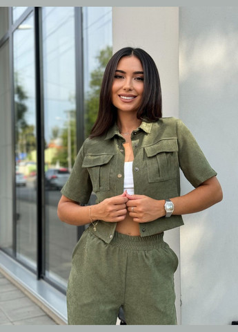 Жіночий прогулянковий костюм з мікровельвету Fashion (300567264)