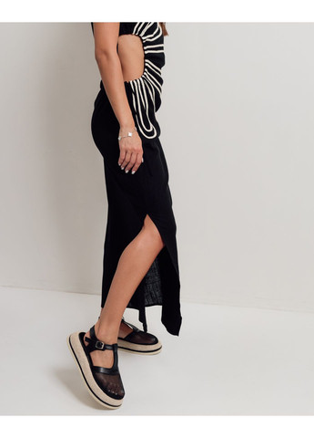 Чорна кежуал сукня довга льон Lavysh