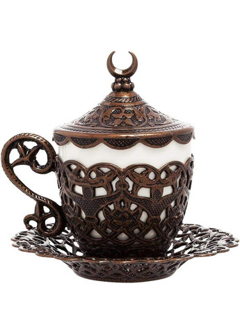 Турецкая чашка Демитас с блюдцем 100 мл Ажур Медный цвет (R-15205-VS) Acar (303348171)